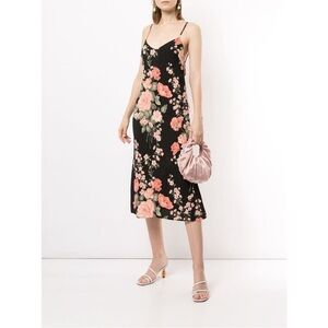 Reformation Nella Midi Dress - Pink and Black Floral - Great Condition - Size 0